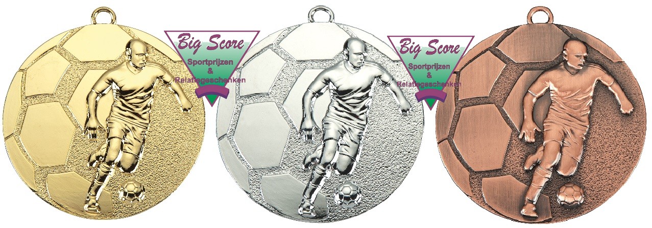 Voetbal Medaille BS061 Serie G/Z/B Ø 50 mm Compleet OP=OP!!